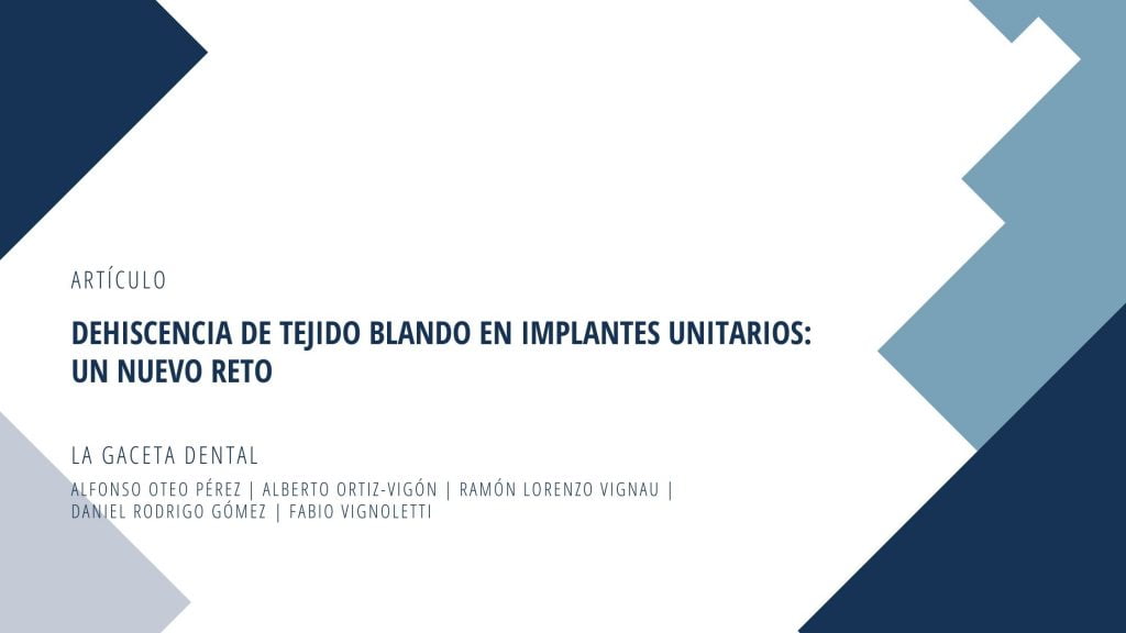 articulo deshidencia de tejido blando en implantes unitarias