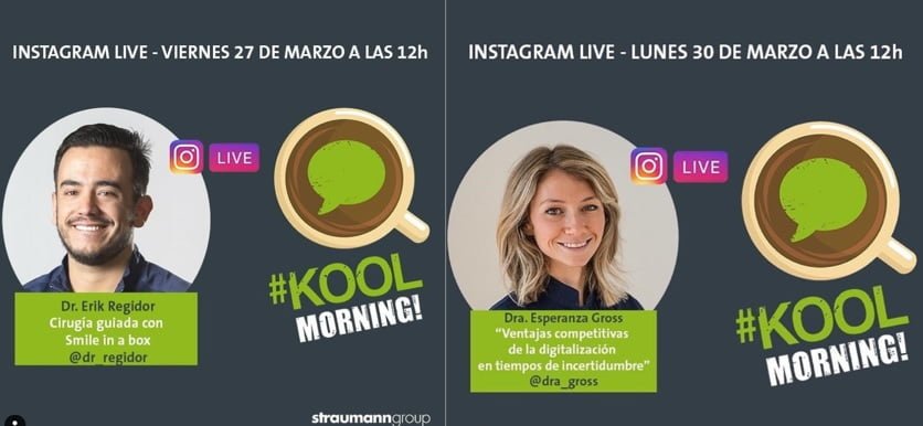 Carteles ponencias #Koolmorning de los doctores de la clínica Ortiz-Vigón